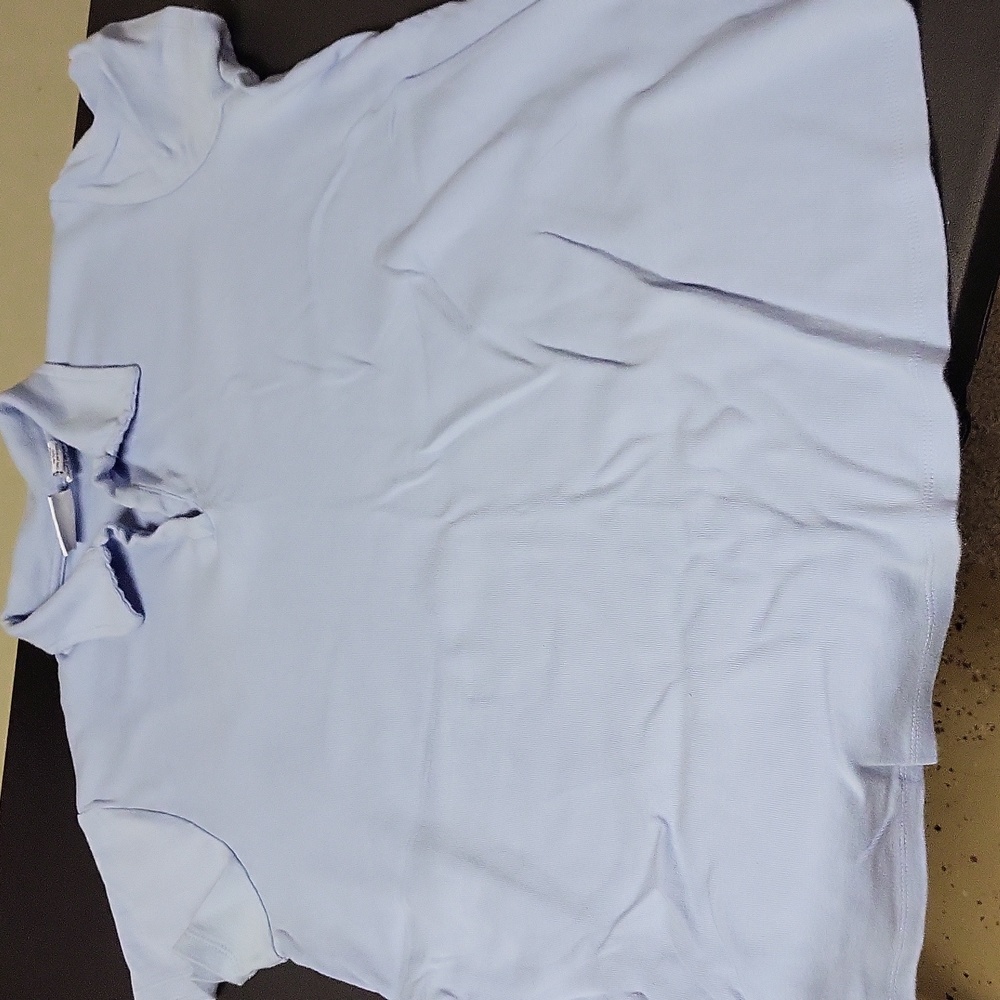 Vintage Baby and Me Lt Blue Short Sleeve Maternity Polo Shirt